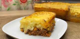 πουρές πατάτας με κιμά και λαχανικά στο φούρνο