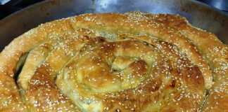 Στριφτή πίτα με σέσκουλα και τυρί