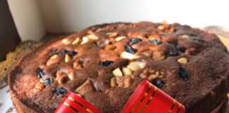 κέικ με αποξηραμένα φρούτα