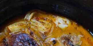 Mοσχαρίσιο κρέας σε πήλινη κατσαρόλα με πουρέ παντζάρια 