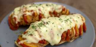 ψημένο κοτόπουλο ακορντεόν με τυρί