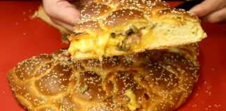 Γεμιστό Ψωμί σαν πίτσα