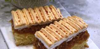 κέικ μήλου με καμένη μαρέγκα