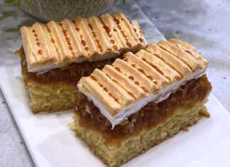 κέικ μήλου με καμένη μαρέγκα