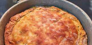 Η κοτόπιτα που θα σας ταξιδέψει στη γεύση Χρυσαφένια κοτόπιτα με τραγανό φύλλο, στο ταψί