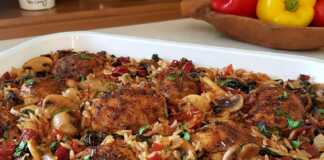 Κοτόπουλο με ρύζι στο φούρνο