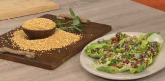 Σαλάτα ταμπουλέ με φάβα Αμοργού