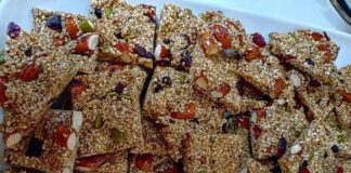 Η απόλαυση συναντά την υγεία: Παστέλι ολικής με ξηρούς καρπούς παστέλι με ξηρούς καρπούς