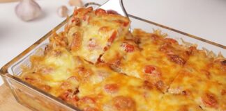 πουρέ πατάτας με μπέικον και ντοματίνια στο φούρνο