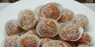 Τρουφάκια καρότου με καρύδα