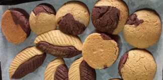 μπισκότα με διχρωμη ζύμη