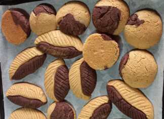 μπισκότα με διχρωμη ζύμη