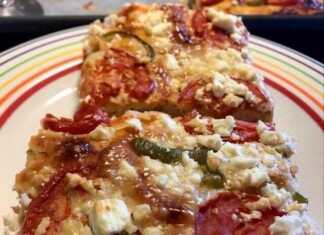 Φοκάτσια με τυριά, ντομάτα και πιπεριά