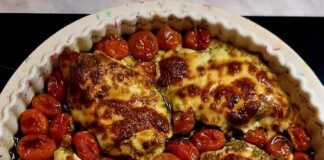 Κοτόπουλο με πέστο και μοτσαρέλα