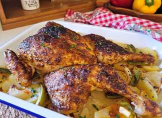 κοτόπουλο στο φούρνο με πατατες