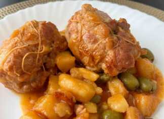 Ρολά κοτόπουλου με πατάτες στο τηγάνι