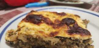 Ρύζι με Σπανάκι κρεμμύδι και ψευτομπεσαμελ