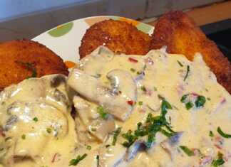 Σνίτσελ κοτόπουλο με σάλτσα μανιταριών