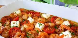 Γαρίδες με ντομάτα ψητή και φέτα Γαρίδες με ντομάτα ψητή και φέτα