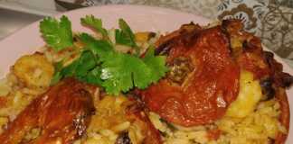 Γεμιστά με Γαρίδες και Καστανό Ρύζι