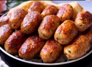 Κοτοκεφτέδες με πιπεριά