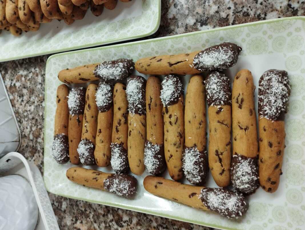 κουλουράκια με τρούφα σοκολάτας