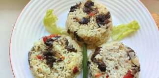 Μανιτάρια με ρύζι στο φούρνο