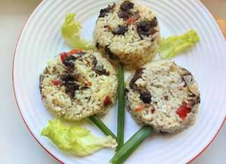 Μανιτάρια με ρύζι στο φούρνο