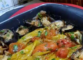 Mελιτζάνες και πιπεριές στο φούρνο