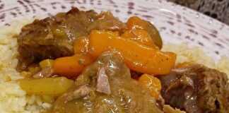 Μοσχαράκι λεμονάτο με ρύζι στο φούρνο