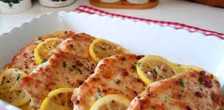 Κοτόπουλο με βουτυρωτή σάλτσα λεμονιού