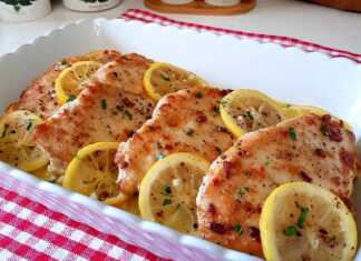 Κοτόπουλο με βουτυρωτή σάλτσα λεμονιού