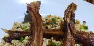 Παϊδάκια με ρύζι στο φούρνο 