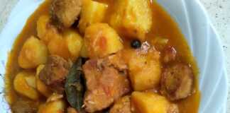 Πατάτες γιαχνί με χοιρινό