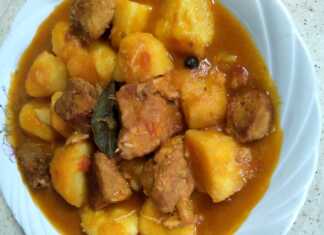 Πατάτες γιαχνί με χοιρινό