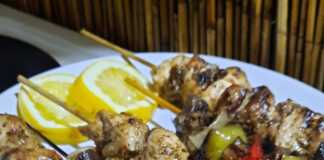 σουβλάκια κοτόπουλου και λαχανικών