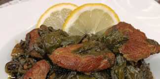 Σπανάκι με Χοιρινό Κρέας