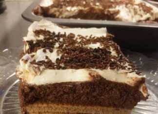 Γλυκό ψυγείου με κρέμα σοκολάτας και σαντιγί