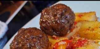 Κεφτεδάκια στο φούρνο με πατάτες