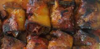 μοσχαράκι τυλιχτό με μελιτζάνες