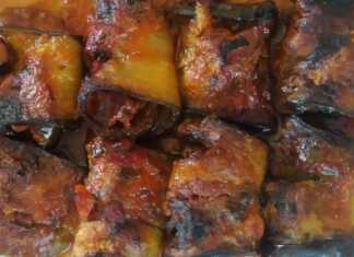 μοσχαράκι τυλιχτό με μελιτζάνες