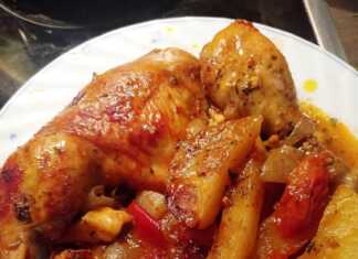 μπουτάκια κοτόπουλο με πατάτες και σάλτσα μπάρμπεκιου