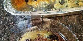 σιμιγδαλένιος χαλβάς με δαμάσκηνα και σταφίδες