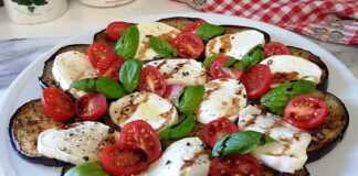 Καλοκαιρινή Μελιτζανοσαλάτα με μοτσαρέλα (Caprese) Μελιτζανοσαλάτα Caprese
