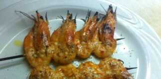 σουβλάκια γαρίδας