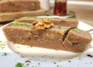 σιμιγδαλένιος χαλβάς με καρύδια