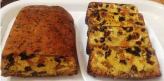 κέικ με αποξηραμένα φρούτα