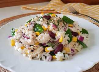 Σαλάτα με ρύζι και κοτόπουλο