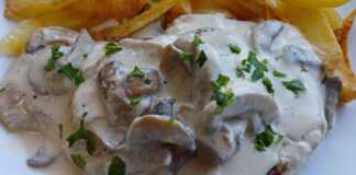 Σνίτσελ με μανιτάρια αλά κρεμ