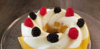 δίχρωμη κρέμα βανίλιας και ροδάκινου